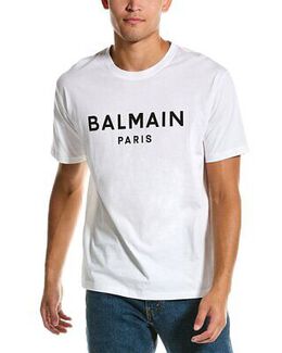 Balmain: Белая футболка Paris