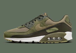 Nike: Зелёные кроссовки Air Max 90