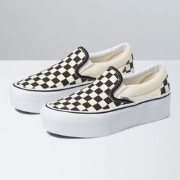 VANS: Чёрные кроссовки Classic Slip On Checkerboard