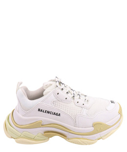 Balenciaga: Белые кроссовки Triple S