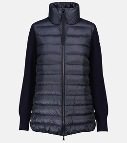 Moncler: Пуховик из шерсти 