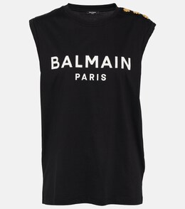 Balmain: Чёрная майка