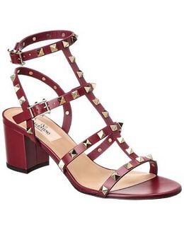 Valentino: Красные сандалии Rockstud