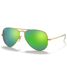 Солнцезащитные очки, RB3025 AVIATOR MIRROR Ray Ban 800911 | gold matte, green mirror