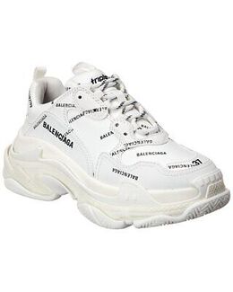 Balenciaga: Белые кроссовки Triple S