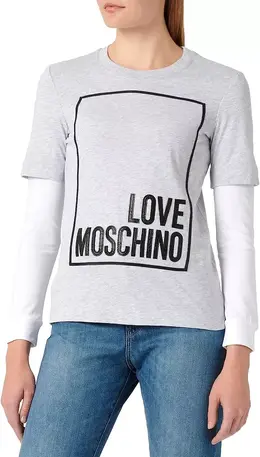 Love Moschino: Серый топ 