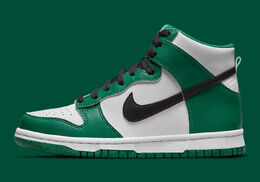 Nike: Зелёные кроссовки Dunk High