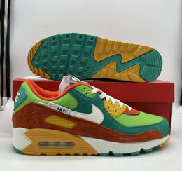 Nike: Зелёные кроссовки Air Max 90 SE