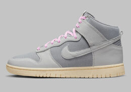 Nike: Серые кроссовки Dunk High Premium