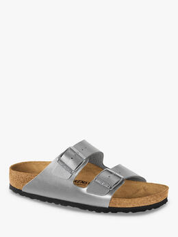 Birkenstock: Серебристые сандалии  Birko Flor