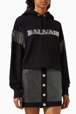 Balmain: Толстовка со стразами