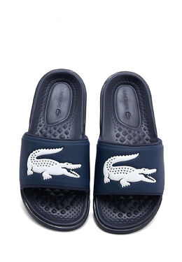 Lacoste: Тёмные шлёпанцы Croco