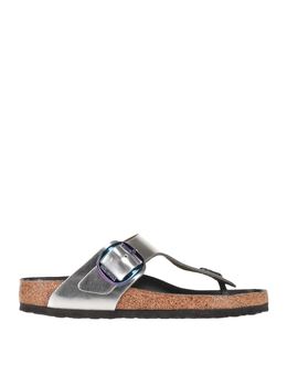 BIRKENSTOCK: Серебристые сандалии 