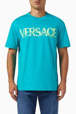 Versace: Футболка Barocco из штапеля