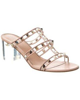 Valentino: Бежевые сандалии Rockstud