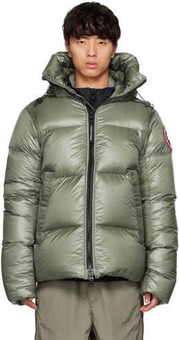 Canada Goose: Зелёный пуховик Crofton