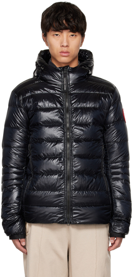 Canada Goose: Чёрный пуховик Crofton