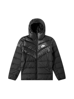 Nike: Чёрный пуховик  Windrunner