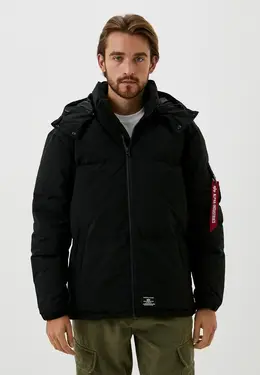 Alpha Industries: Чёрный пуховик 