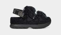 UGG: Чёрные сандалии Fluff Sugar