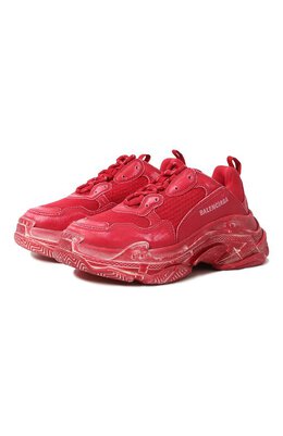 Balenciaga: Красные кроссовки Triple S