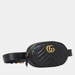 Gucci: Чёрная сумка GG Marmont