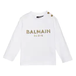 Balmain Kids: Золотая футболка