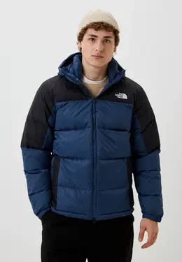 The North Face: Синий пуховик 