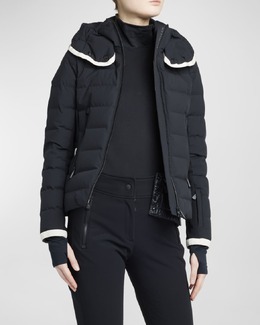 Moncler: Чёрный пуховик 