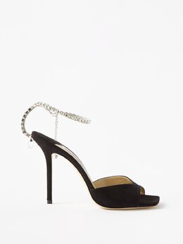 Jimmy Choo: Чёрные босоножки Saeda 100