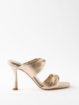 Aquazzura: Золотые туфли Twist 95