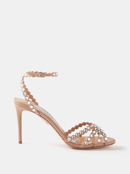 Aquazzura: Бежевые сандалии Tequila 85