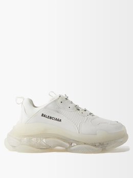 Balenciaga: Белые кроссовки Triple S