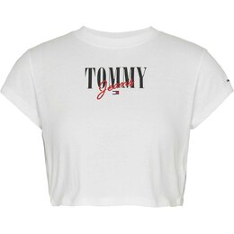 Tommy Jeans: Белая футболка Essential