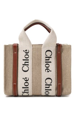 Chloé: Бежевая сумка  Woody Mini