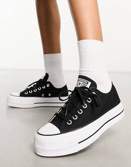 Converse: Чёрные кроссовки  Chuck Taylor Lift Ox