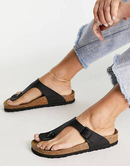 Birkenstock: Чёрные босоножки  Gizeh