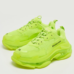 Balenciaga: Зелёные кроссовки Triple S