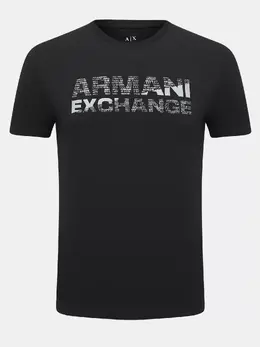 Armani Exchange: Чёрная футболка 