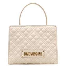 Love Moschino: Бежевая спортивная сумка 