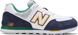 New Balance: Зелёные кроссовки  574