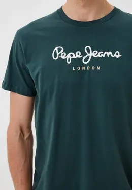 Pepe Jeans: Зелёная футболка