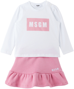 Msgm Kids: Розовая футболка 