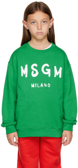 Msgm Kids: Зелёный свитшот