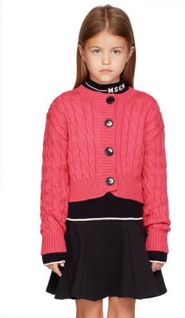 Msgm Kids: Розовый кардиган 