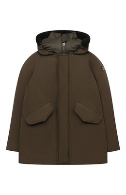 Woolrich: Пуховик цвета хаки 