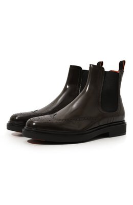 Santoni: Тёмные ботинки 