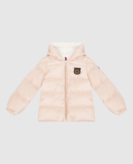 Moncler ENFANT: Розовый пуховик 