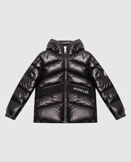 Moncler ENFANT: Чёрный пуховик 