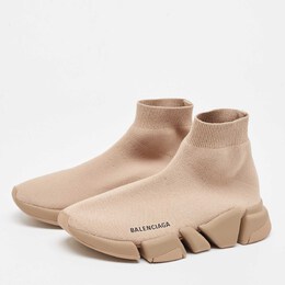 Balenciaga: Светлые кроссовки Speed Trainer